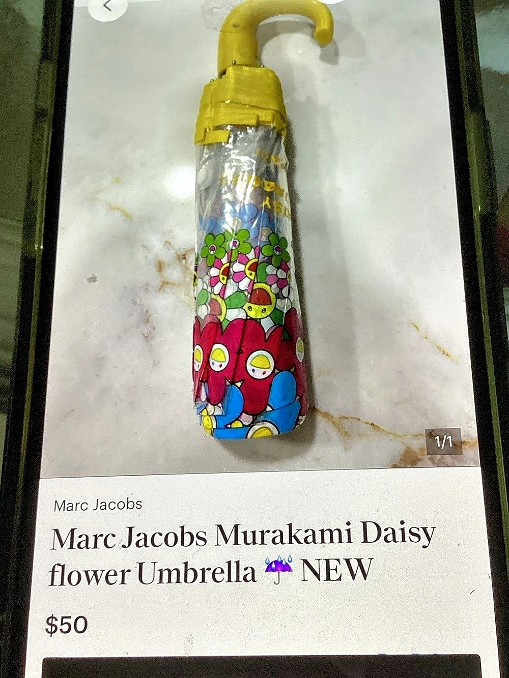 Marc Jacobs x Takashi Murakami Daisy Umbrella Floral Umbrella Yellow &